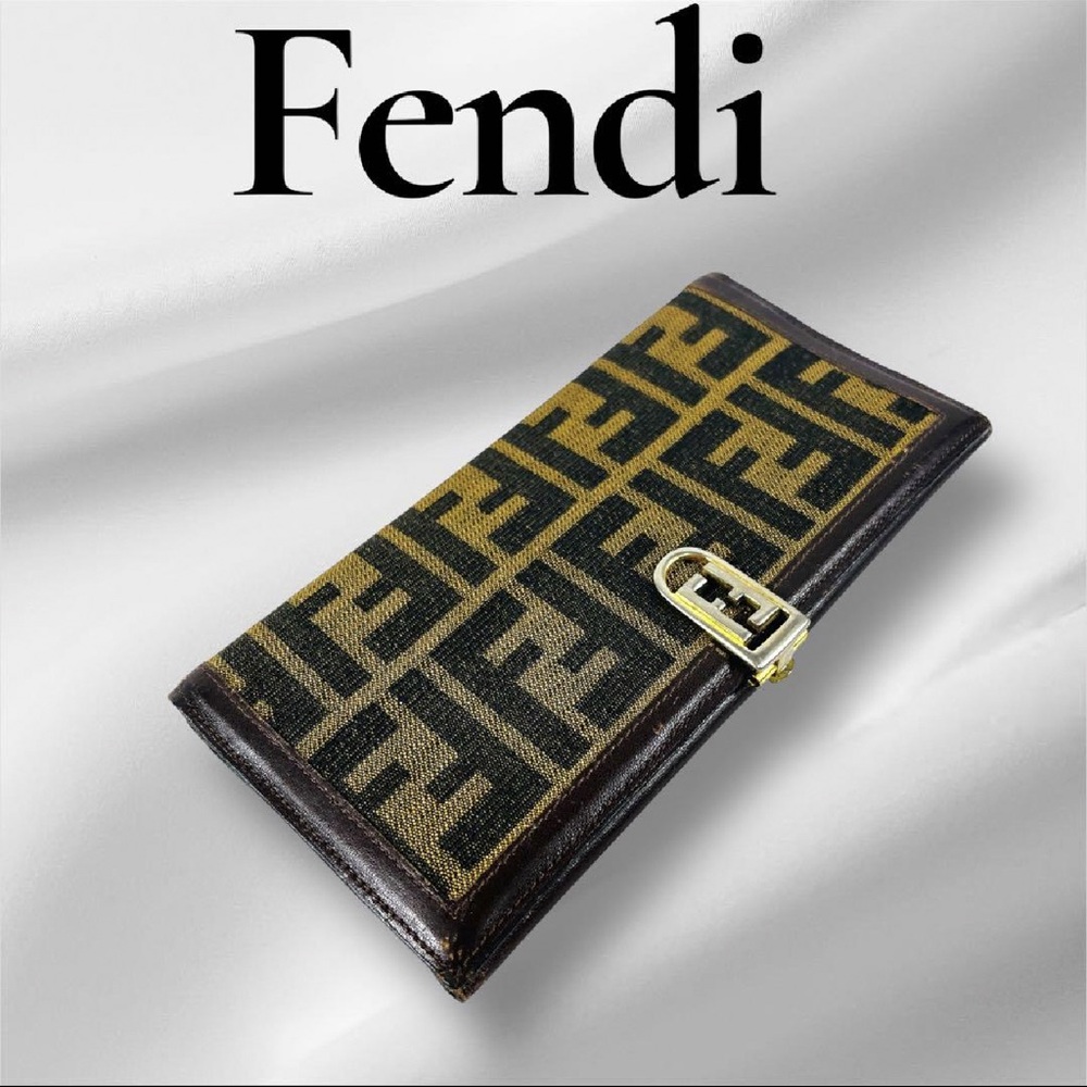 Fendi Vintage Zucca Monogram Canvas & Leather Clutch Wallet - Picture 2 of 15